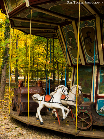 An old-fashioned merry-go-round found in the Village Museum in Bucharest, Romania.