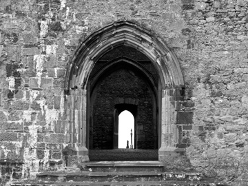 Arched entrances of the Rock of Cashel in Ireland.