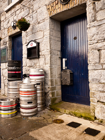 The back entrance to a pub in Galway Ireland.