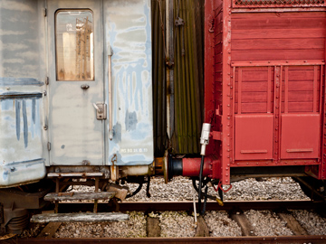 Two old train cars in Emilia Romagna, Italy