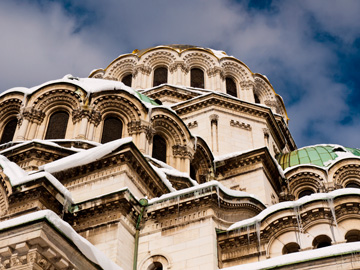 Architectural angles of the Alexander Nevsky Cathedral Church in Sofia, Bulgaria
