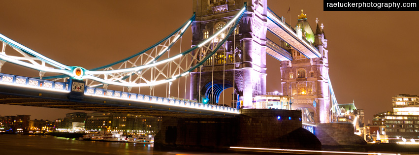 London's Tower Bridge at night Facebook Banner