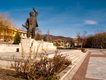 The main square in Mirkovo, Bulgaria