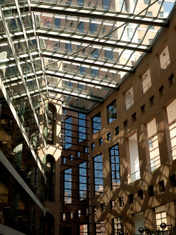 Inner courtyard of the central branch of the Vancouver Public Library