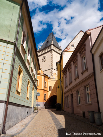 A street in Tabor in the South Bohemia region of Czechia.