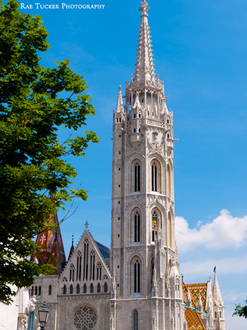 The bell tower of Matthias Church in Budapest, Hungary