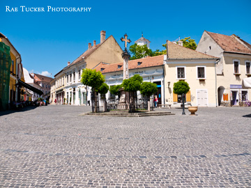 A town square in Szentendre, Hungary