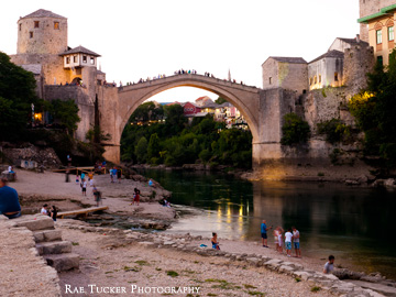 Dusk over Stari Most in Mostar, BiH