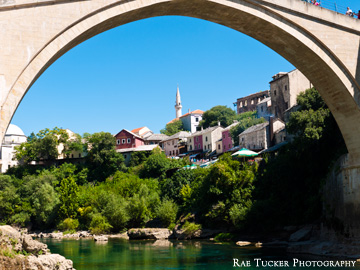 Under the bridge in Mostar, BiH