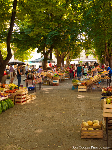 The city market in Trebinje, Bosnia and Herzegovina