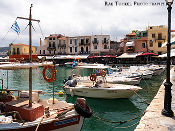 The Venetian harbour in Rethymno, Crete, Greece.