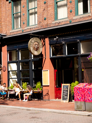 Cafe in Vancouver's historical Gastown district