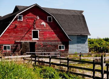 A red barn in British Columbia, Canada