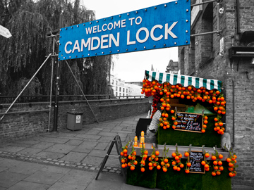 Camden Lock market entrance in London