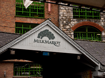The sign over the entrance of the Milk Market in Limerick, Ireland