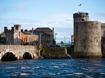 King John's Castle stands by the River Shannon in Limerick, Ireland.