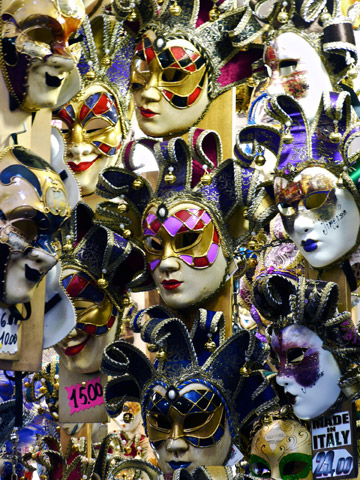 Venitian Carnival masks on display for sale