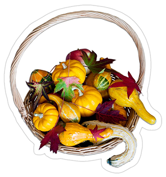 Thankgiving basket sticker