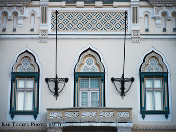Architectural details in Unity Square in Timisoara, Romania