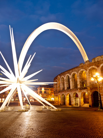 The Roman Arens in Piazza Bra in Verona, Italy