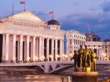 Dusk over Skopje, Macedonia