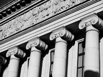 Pillars of the National Opera in Sofia, Bulgaria