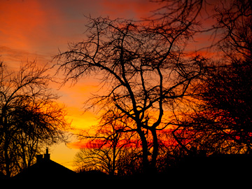 A winter sunset in Bulgaria