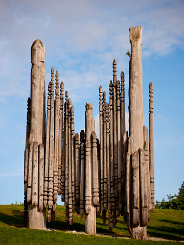 Playground of the Gods Wooden Sculpture on Burnaby Mountain