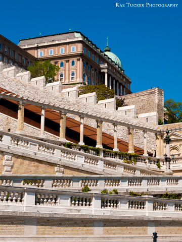 Architectural details below the Buda castle in Budapest, Hungary
