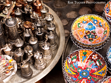 Kitchenware displayed in a market in Sarajevo, Bosnia