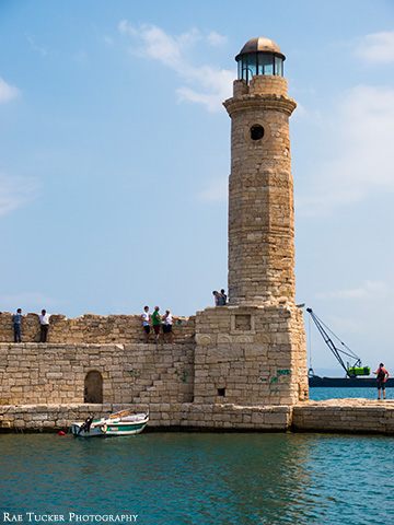 The Venetian lighthouse in Rethymno, Crete, Greece