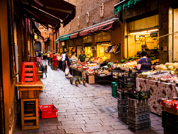 Morning shopping in Bologna, Italy