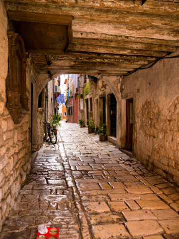 Stone street in Rovinj, Croatia