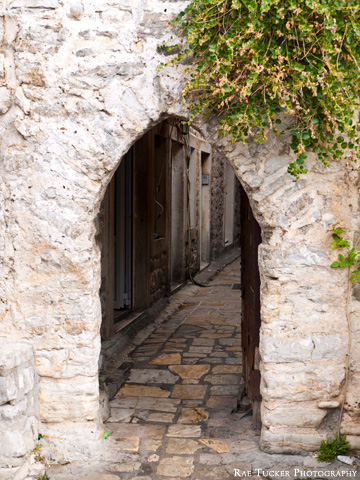 Entrance to the city walls in Budva, Montenegro