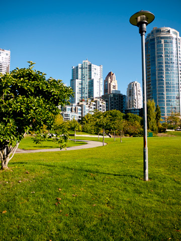A path through David Lam Park in Vancouver, British Columbia