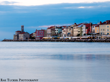 Dusk in Piran, Slovenia
