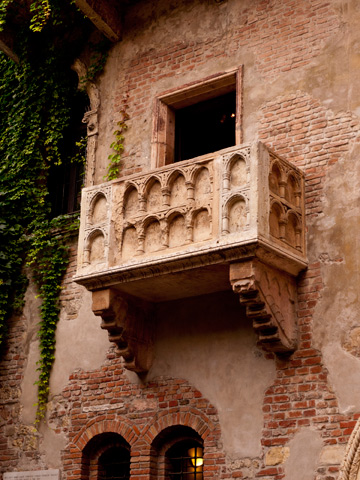 Juliet's balcony in Verona, Italy