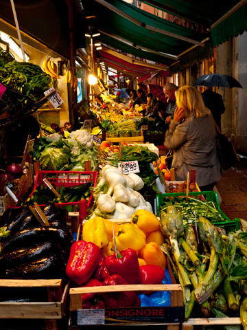 Mercato di Mezzo in Bologna, Italy's Quadrilatero area