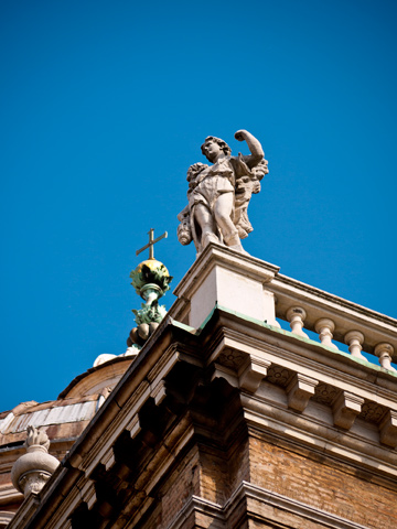 A statue on the Basilica di Santa Maria della Steccata in Parma