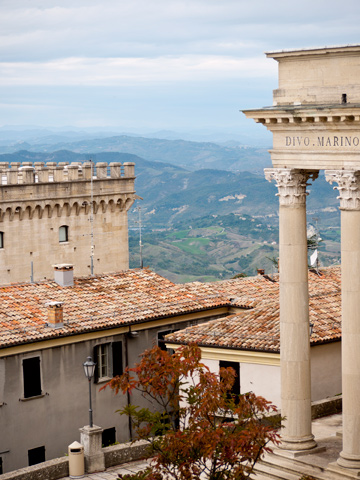 Architectural details of buildings in San Marino