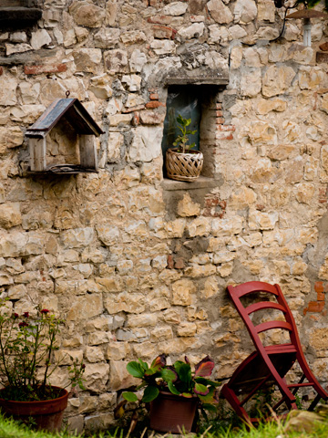 A wall outside of a vineyward in Tuscany
