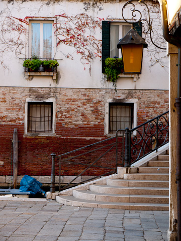 A corner by a canal in Venice, Italy