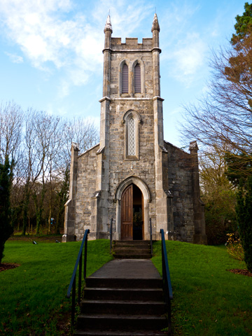A church on the grounds of the Bunratty Castle in Ireland.