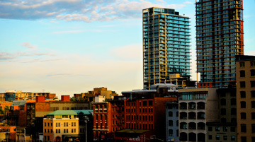 The colorful skyline of Vancouver, Canada