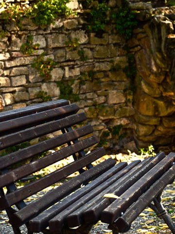 Park bench in Arezzo, Italy