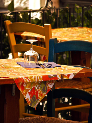 A table set for lunch in Florence, Italy