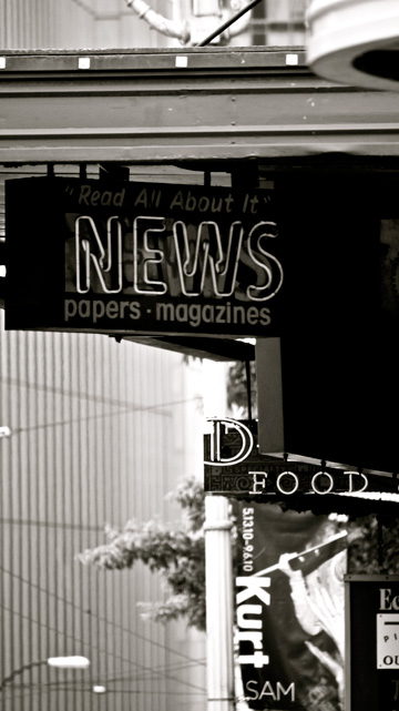 A news stand in Seattle, Washington