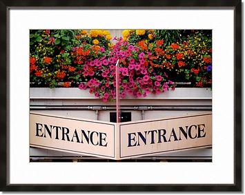 Entrance Sign Framed Prints